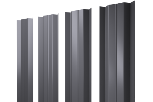 Штакетник М-образный В с прямым резом 0,45 PE RAL 7004 сигнальный серый