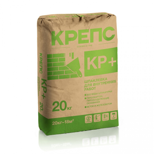 Шпаклевка полимерная КРЕПС КР Плюс финишная белая, слой до 5 мм, 20 кг, шт