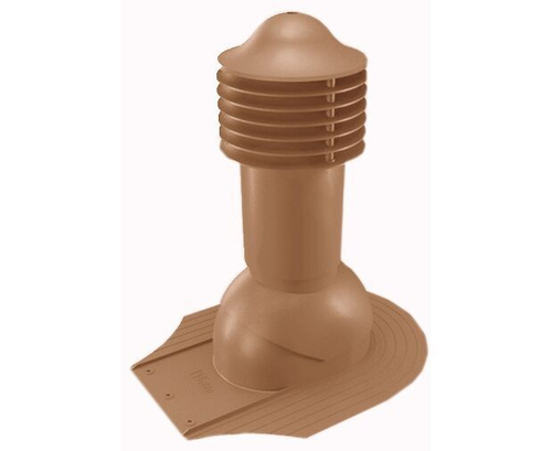 Труба вентиляционная для мягкой кровли при монтаже d125\110мм, h-650мм утепленная, кирпичная RAL 8004