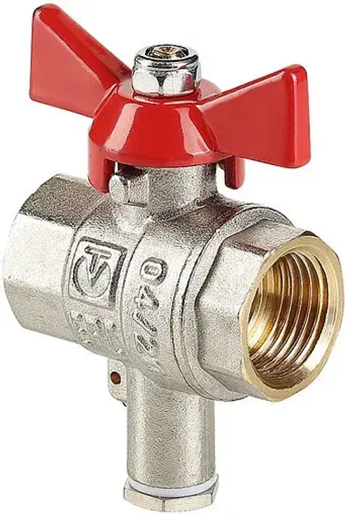 Кран шаровый для подключения датчика температуры ½"в x ½"в Valtec VT.247.N.04