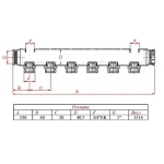 Коллектор распределительный проходной 10 отводов 1"в/в x ¾"ек Valtec VTc.505.SS.060510