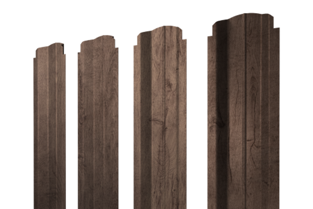 Штакетник П-образный В фигурный 0,45 Print Premium Almond Wood Fresh