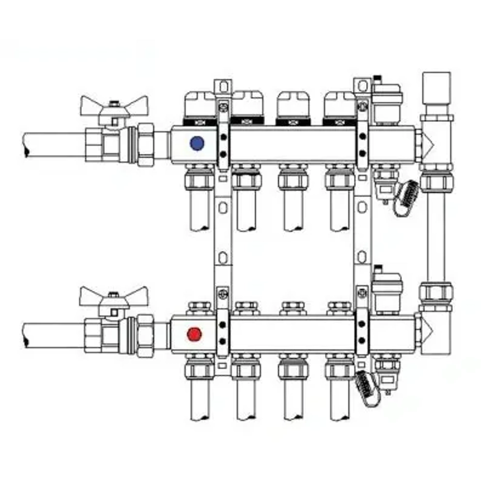 Байпас тупиковый с перепускным клапаном 1"н x 1"в Valtec VT.0666.0.0