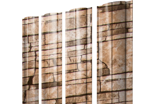 Штакетник Круглый с прямым резом 0,45 Print Elite Sand Stone TwinColor