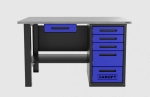 Верстак с ящиком однотумбовый 5 ящиков, синий 1400*700 Garopt, GT1400STY1Y5.blue