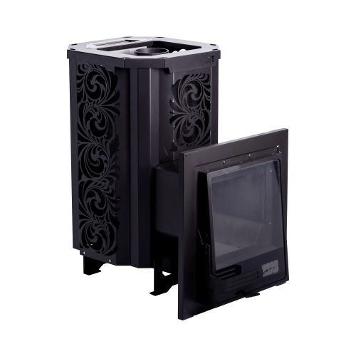 Печь для бани Сталь-Мастер HARD 30М Саванна Панорама 2025 со стеклом закр каменка дровяная