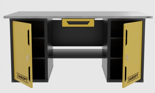 Верстак двухтумбовый с ящиком, желтый 1800*700 Garopt, GT1800DDY1.yell