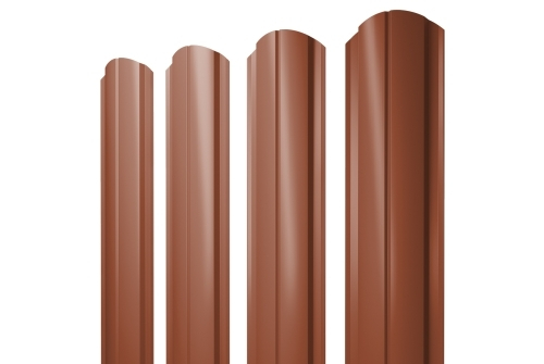 Штакетник Полукруглый Slim фигурный 0,5 Satin Matt RAL 8004 терракота