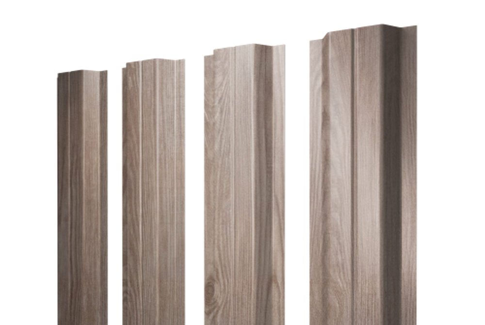 Штакетник П-образный A с прямым резом 0,45 Print Elite White Wood TwinColor