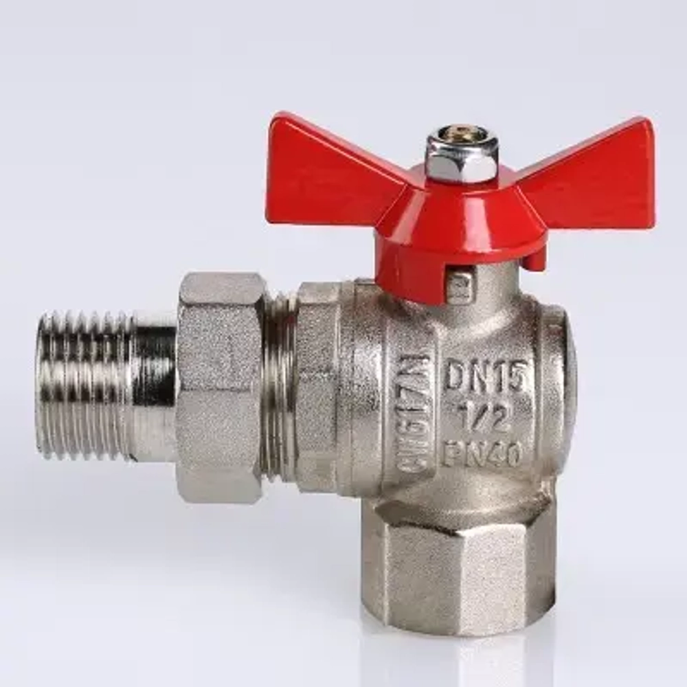 Кран шаровый с американкой угловой ½"в x ½"н Valtec Base VT.228.N.04