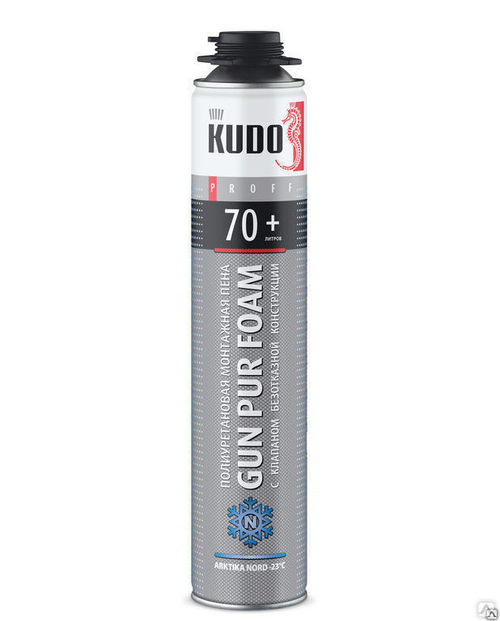 Пена монтажная KUDO PROFF 70+ -25 ºС зимняя с безотказным клапаном 1000 мл, 1010 гр