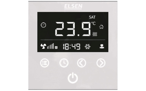 Регулятор для внутрипольных конвекторов, ELSEN, конвекция-принудительная, 220 В, регулирование-микропроцессорное, белый
