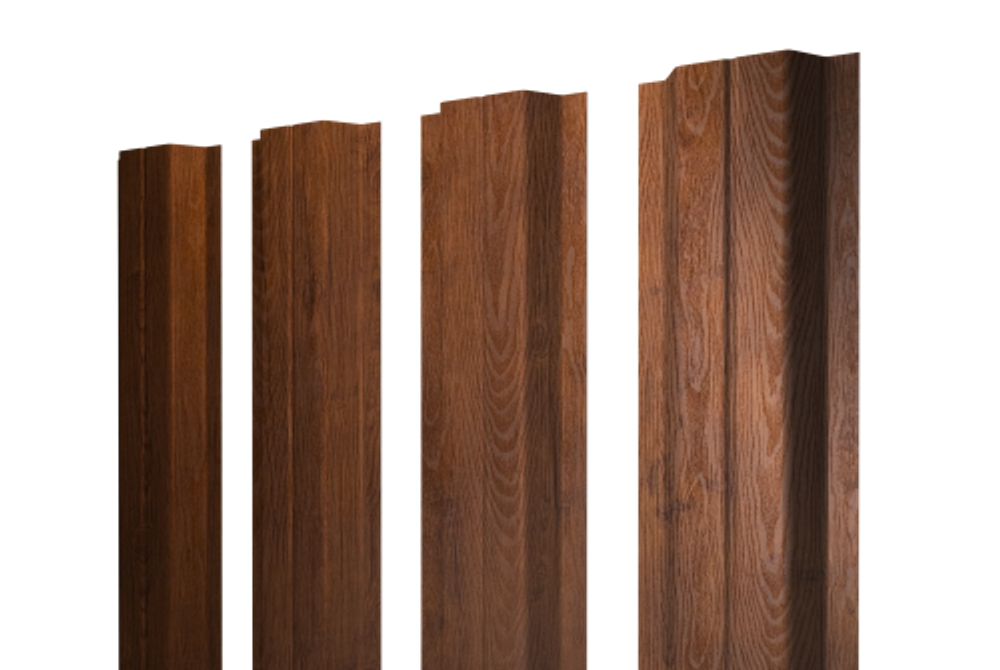 Штакетник П-образный A с прямым резом 0,45 Print-Double Premium Golden Wood Fresh