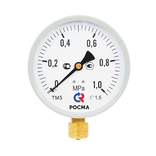 Манометр Росма ТМ-51GР.GG (G-G.25 МПа) М2Gх1.5 1.5 М2 общетехнический 1GG мм, радиальное присоединение, G-G.25 МПа, класс точности 1.5, модель 2