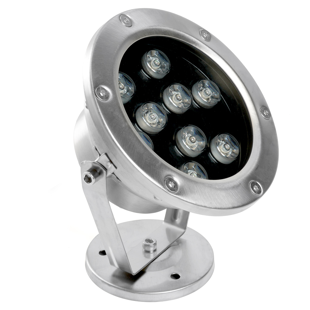 Светодиодный прожектор подводный Feron LL-824, 9W, AC24V, низковольтный, 2700K, металлик, 140*80*160mm, IP68 48457