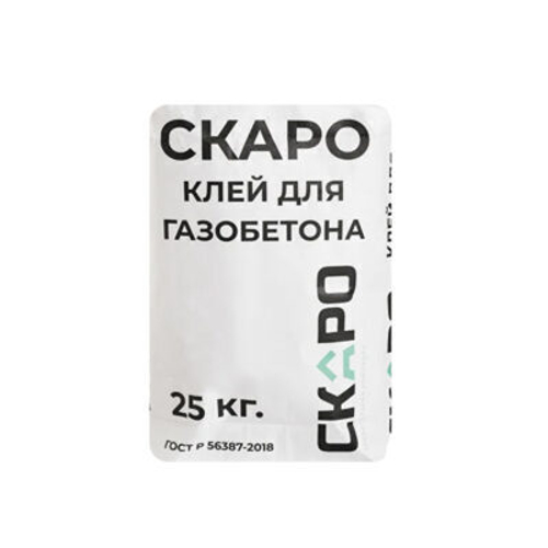 Клей для укладки газобетонных блоков марки SKARO, 25 кг, летний
