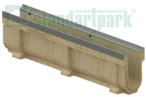 Лоток водоотводный полимербетонный CompoMax Drive DN100 h260 под решетки кл. C250, D400