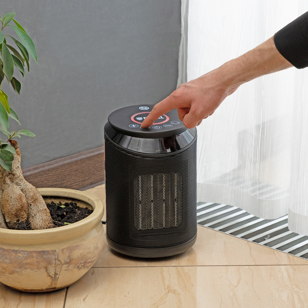 Тепловентилятор керамический DTFC-2000X, 2 кВт, wi-fi, пульт, динамик, вращение, 3 реж. Denzel