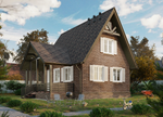 Сайдинг LUX под камень, Bergart, кедровый орех