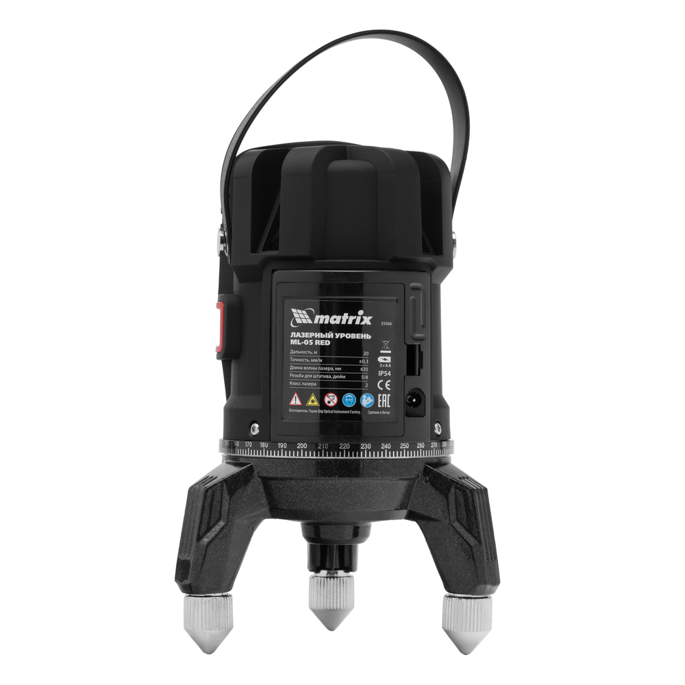 Лазерный уровень ML 05 Red, 20 м, 635 нм, резьба 5/8" Matrix