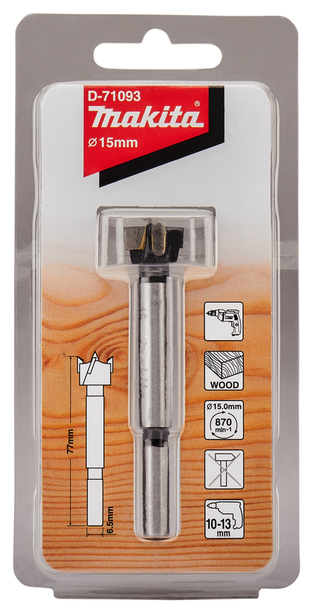 Сверло Форстнера STANDARD 15х77 мм Makita D-71093