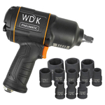 Пневматический ударный гайковерт с ударными головками WDK-20440SK
