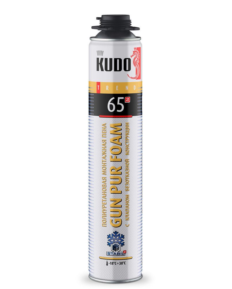 Пена полиуретановая монтажная профессиональная зимняя -18 ºС KUDO PROFF TREND 65 1000 мл, 900 гр