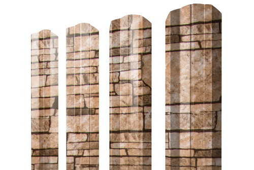 Штакетник М-образный А фигурный 0,45 Print Elite Sand Stone TwinColor