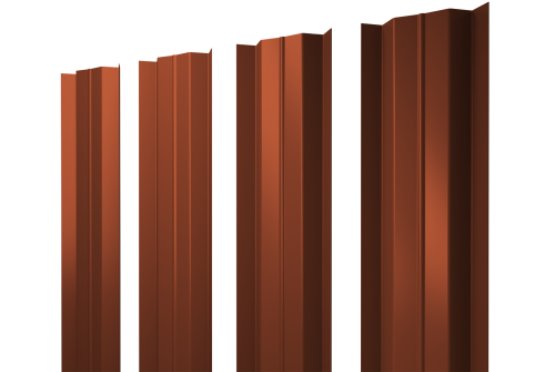 Штакетник М-образный В с прямым резом 0,45 PE RAL 8004 терракота