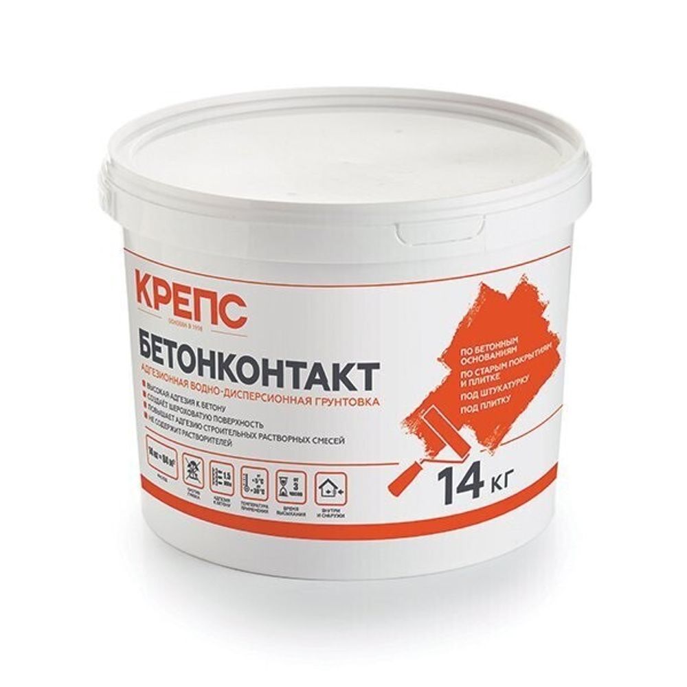 Грунтовка бетонконтакт Крепс всесезонная 15 кг, шт