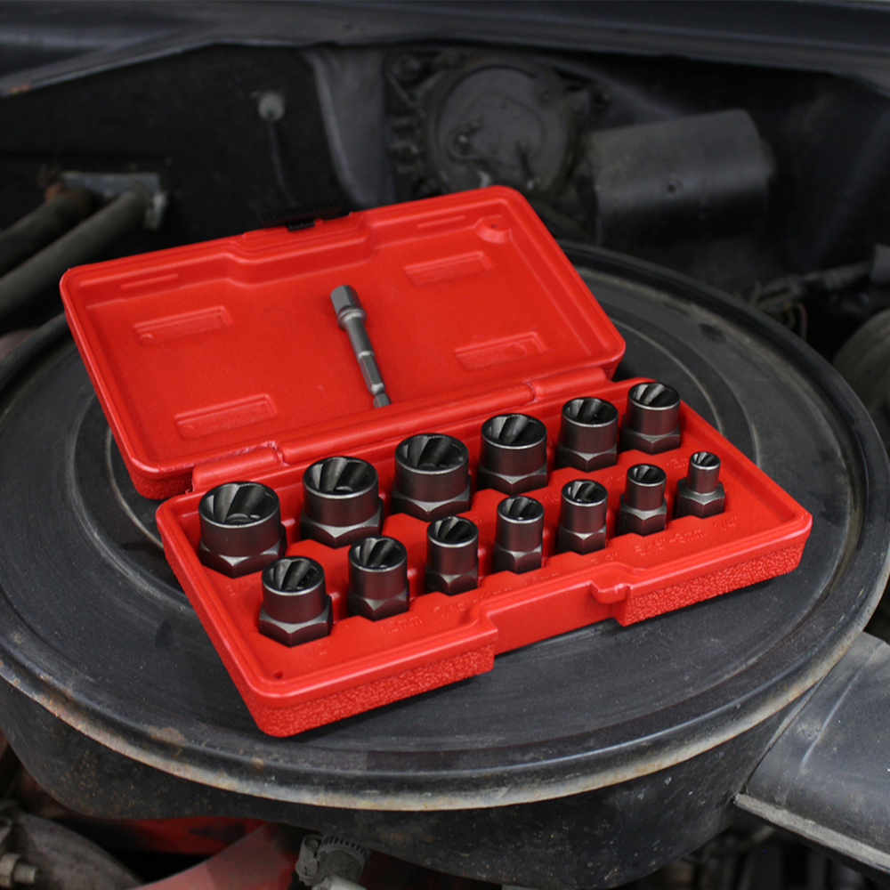 WDK-65482 Набор экстракторов для болтов и гаек с адаптером, 8-19 мм