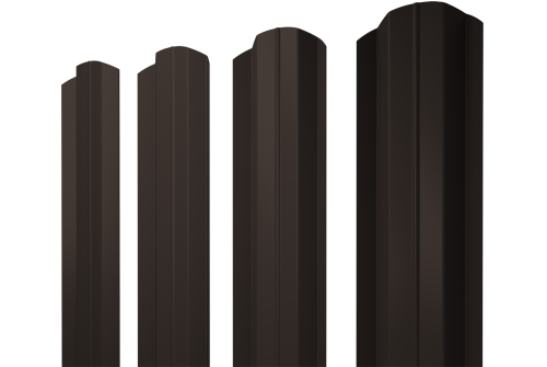 Штакетник М-образный В фигурный 0,45 Drap TX RR 32 темно-коричневый