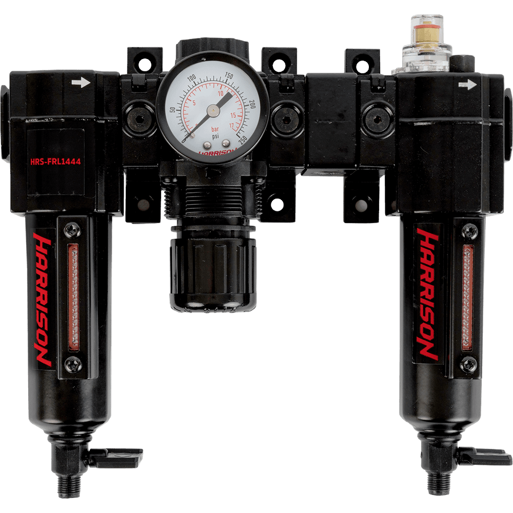 HRS-FRL1444 Блок подготовки с фильтром 5 мкм, регулятором и лубрикатором 1/4', 1444 л/мин