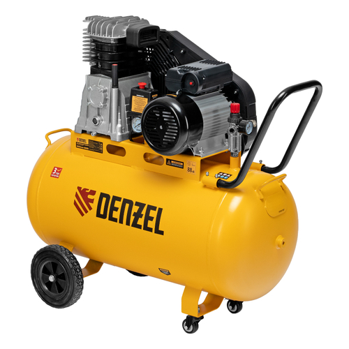 Компрессор воздушный рем. привод BCI 2200/100, 2,2 кВт, 100 литров, 420 л/мин Denzel