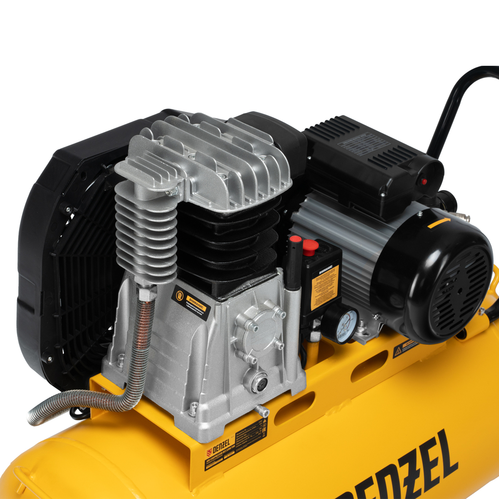 Компрессор воздушный рем. привод BCI 2200/100, 2,2 кВт, 100 литров, 420 л/мин Denzel