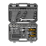 Набор инструментов, 1/2", 1/4", CrV, S2, пластиковый кейс, 82 предмета Denzel