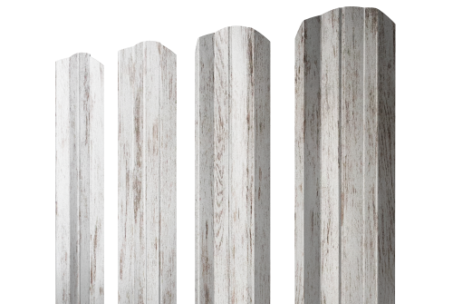 Штакетник М-образный А фигурный 0,45 Print Elite Snow Wood TwinColor