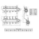 Группа коллекторная с расходомерами 10 отводов 1¼"в/в x ¾"ек Valtec VTc.596.EMNX.0710
