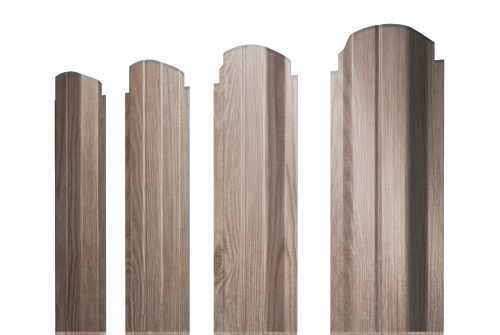 Штакетник П-образный А фигурный 0,45 Print Elite White Wood TwinColor