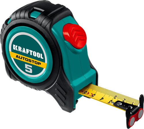 Рулетка строительная 5 м х 19 мм AutoStop KRAFTOOL 3412-5-19