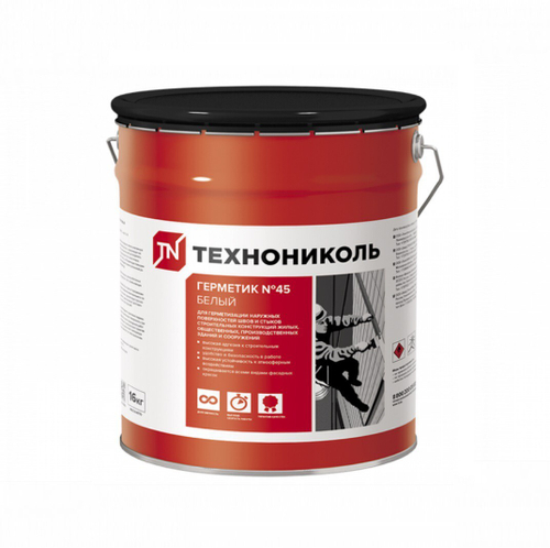 Герметик бутил-каучуковый ТехноНиколь №45 белый 16 кг, шт