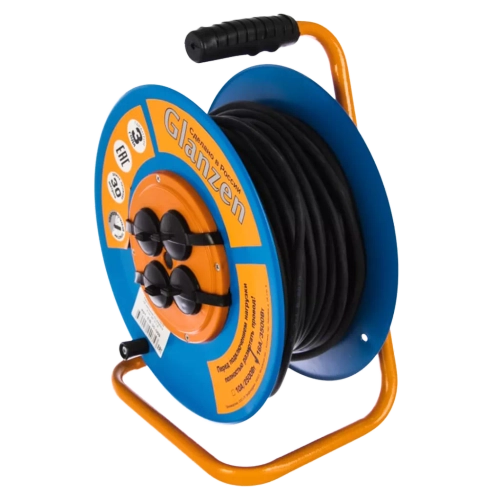 Удлинитель силовой на катушке GLANZEN 4 гн. КГ 3х1,5 арт. EB-30-009