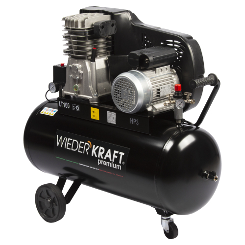 WDK-91053  Масляный поршневой компрессор с ременным приводом:423 л/мин, 100л., 10 бар;220В/2,2 кВт.