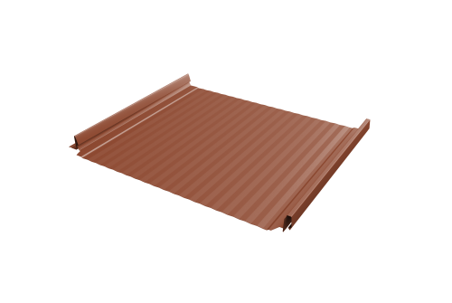 Кликфальц Pro Gofr Grand Line 0,5 Satin Matt с пленкой на замках RAL 8004 терракота