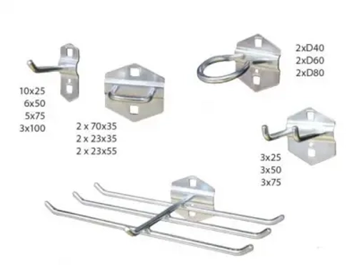 Набор крючков для перфорированной панели 46шт