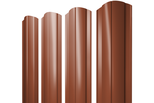 Штакетник Круглый фигурный 0,45 Drap TR RAL RAL 8004 терракота