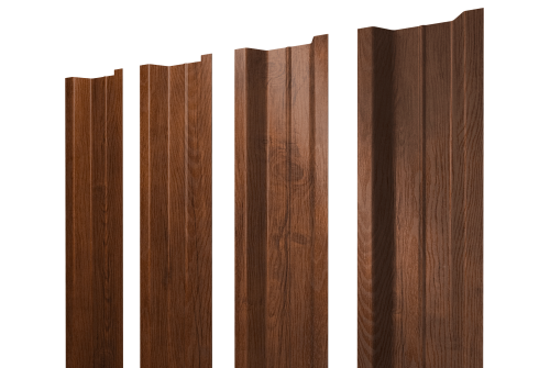 Штакетник П-образный В с прямым резом 0,45 Print-Double Premium Golden Wood Fresh