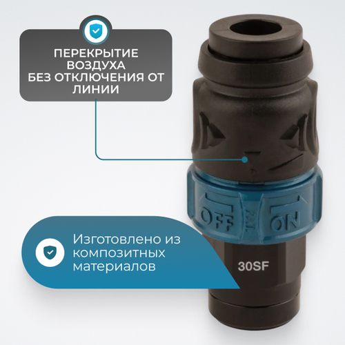 WDK-830SFS Композитное пневматическое быстроразъёмное соединение c предохранителем,  внутренняя резь