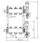 Группа коллекторная без расходомеров 4 отвода 1"в/в x ¾"ек Valtec VTc.588.EMNX.0604