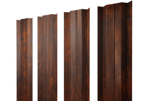 Штакетник М-образный В с прямым резом 0,45 Print Elite Chestnut Wood TwinColor